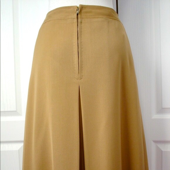 Vintage 1970s CELINE Paris A-line Camel Wool Skirt Size 38, 27W - Picture 5 of 14